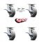 Service Caster 6 Inch Kingpinless Thermoplastic Rubber Wheel Caster Brakes 2 Swivel Locks, 4PK SCC-KP30S620-TPRRF-SLB-BSL-2-SLB-2 - alternate 4